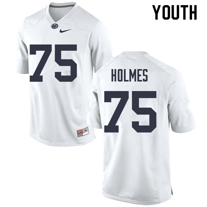 NCAA Nike Youth Penn State Nittany Lions Deslin Holmes #75 College Football Authentic White Stitched Jersey ACM5598DT